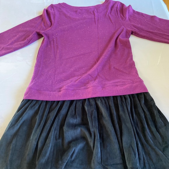 Girls purple sparkle dress with velvet bottom - Picture 2 of 3